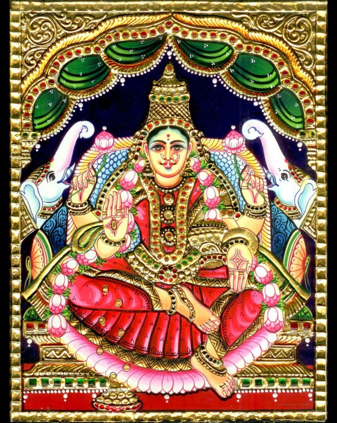 SMT PREMALATHA TANJORE PAINTING ARTIST - Latest update - Sri Lakshmi Tanjore painting in banaswadi