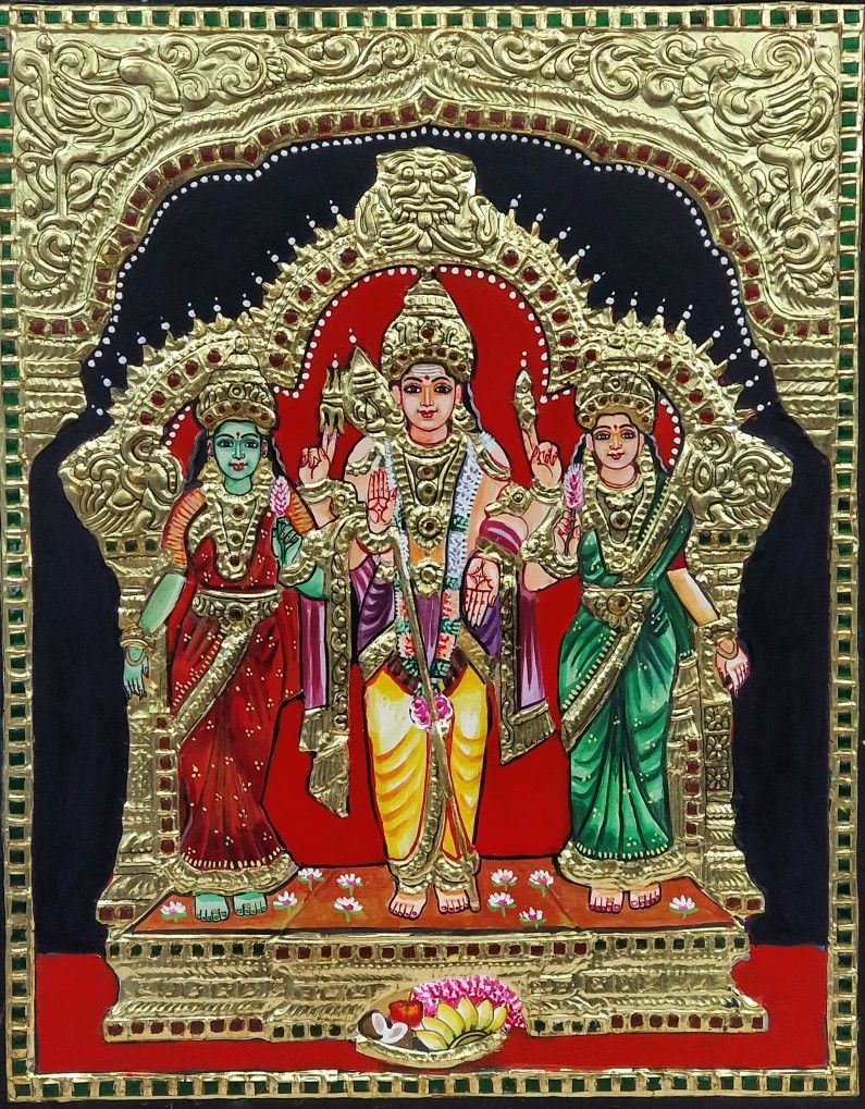 SMT PREMALATHA TANJORE PAINTING ARTIST - Latest update - Subramanya Swamy Tanjore Painting For Sale Near Me