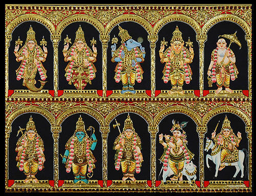 SMT PREMALATHA TANJORE PAINTING ARTIST - Service - Dasavatharam Tanjore Paintings