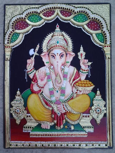 SMT PREMALATHA TANJORE PAINTING ARTIST - Latest update - Traditional Ganesh Tanjore Painting